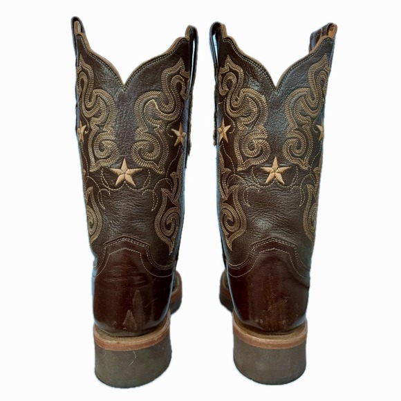 LUCCHESE Leopard Hair On Crepe Sole Brown Western Cowboy Boots - Picture 4 of 7
